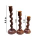 SWH Floor Wood Pillar Candle Holder - Pack of 3