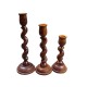 SWH Floor Wood Pillar Candle Holder - Pack of 3