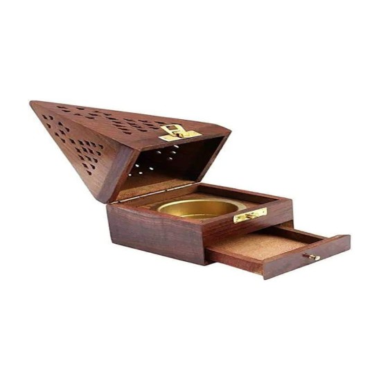 Shakuntla Vintage Table Top Wood Pillar Candle Holder - Pack of 1