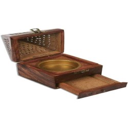 Shakuntla Vintage Table Top Wood Pillar Candle Holder - Pack of 1