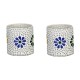 Somil Multicolour Table Top Glass Tea Light Holder - Pack of 2