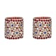 Somil Multicolour Table Top Glass Tea Light Holder - Pack of 2