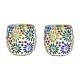 Somil Multicolour Table Top Glass Tea Light Holder - Pack of 2