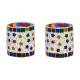 Somil Multicolour Table Top Glass Tea Light Holder - Pack of 2