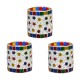 Somil Multicolour Table Top Glass Tea Light Holder - Pack of 3