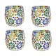 Somil Multicolour Table Top Glass Tea Light Holder - Pack of 4