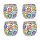 Somil Multicolour Table Top Glass Tea Light Holder - Pack of 4