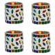 Somil Multicolour Table Top Glass Tea Light Holder - Pack of 4