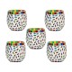 Somil Multicolour Table Top Glass Tea Light Holder - Pack of 5