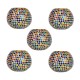 Somil Multicolour Table Top Glass Tea Light Holder - Pack of 5