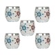 Somil Multicolour Table Top Glass Tea Light Holder - Pack of 5