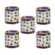 Somil Multicolour Table Top Glass Tea Light Holder - Pack of 5