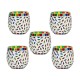 Somil Multicolour Table Top Glass Tea Light Holder - Pack of 5