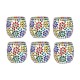 Somil Multicolour Table Top Glass Tea Light Holder - Pack of 6