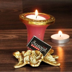 Susajjit Decor Table Top Glass Tea Light Holder - Pack of 1