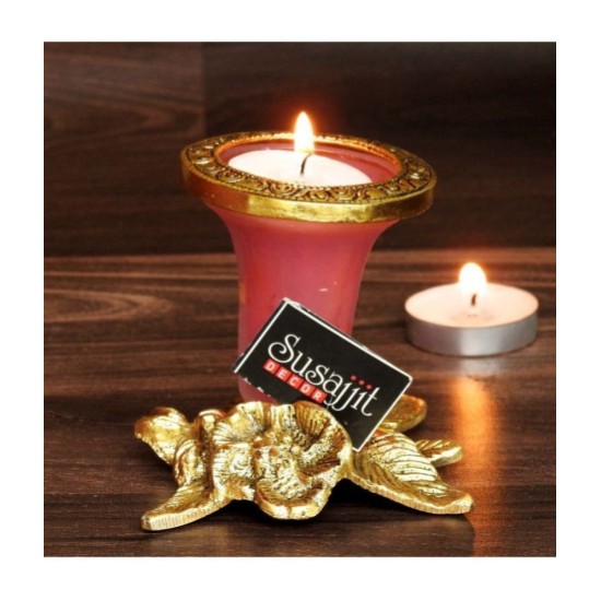 Susajjit Decor Table Top Glass Tea Light Holder - Pack of 1