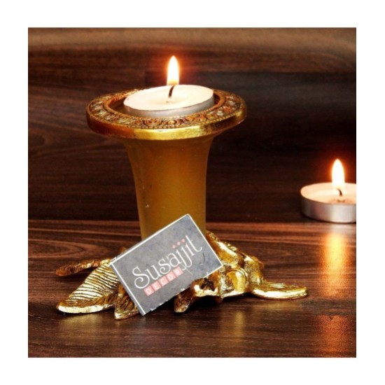 Susajjit Decor Table Top Glass Tea Light Holder - Pack of 1