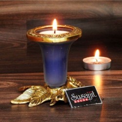 Susajjit Decor Table Top Glass Tea Light Holder - Pack of 1