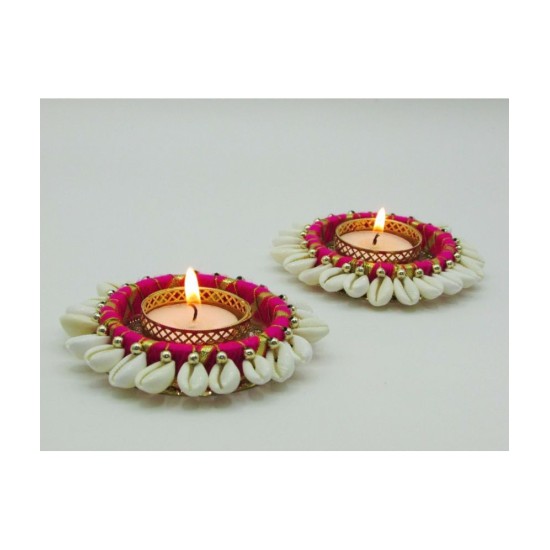 THRIFTKART Floor Brass Tea Light Holder - Pack of 2