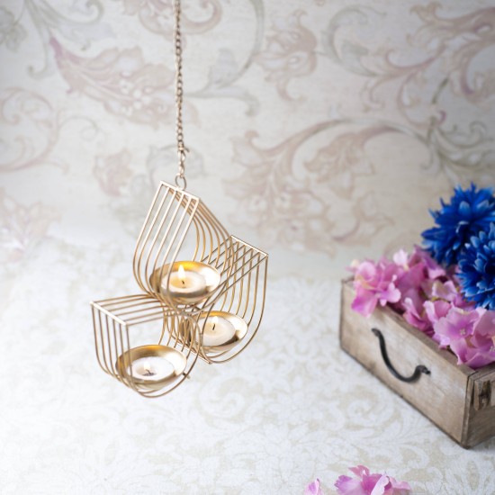 Urban Hamlet Gold Table Top and Hanging Iron Tea Light Holder - Pack of 1 Urban Hamlet Gold Table Top and Hanging Iron Tea Light Holder - Pack of 1