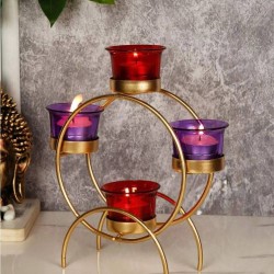 Urban Hamlet Multicolour Table Top and Hanging Iron Tea Light Holder - Pack of 1