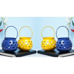 Urban Hamlet Multicolour Table Top and Hanging Iron Tea Light Holder - Pack of 1