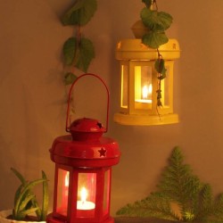 Urban Hamlet Multicolour Table Top and Hanging Iron Tea Light Holder - Pack of 1