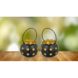 Urban hemlet Black Table Top and Hanging Metal Tea Light Holder - Pack of 1