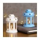 eCraftIndia Blue Table Top Iron Tea Light Holder - Pack of 2