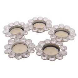 eCraftIndia Crystal Tea Light Holder (Set of 5)