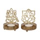 eCraftIndia Gold Table Top Aluminium Tea Light Holder - Pack of 2