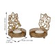 eCraftIndia Gold Table Top Aluminium Tea Light Holder - Pack of 2