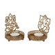 eCraftIndia Gold Table Top Aluminium Tea Light Holder - Pack of 2