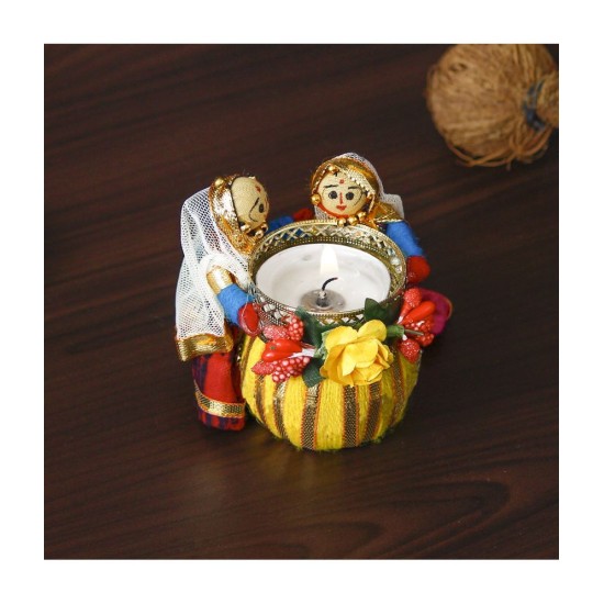eCraftIndia Multicolor Designer Tea Light Holder