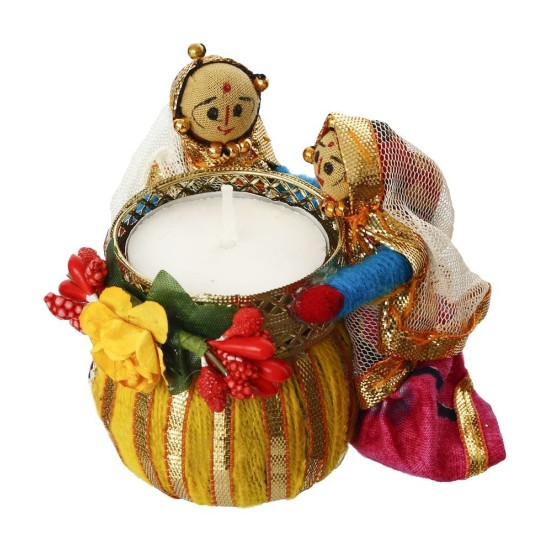 eCraftIndia Multicolor Designer Tea Light Holder