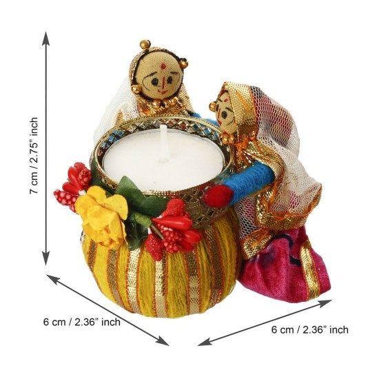 eCraftIndia Multicolor Designer Tea Light Holder