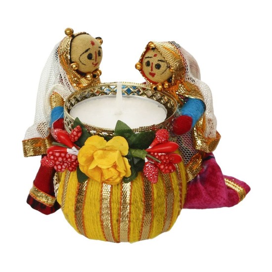 eCraftIndia Multicolor Designer Tea Light Holder