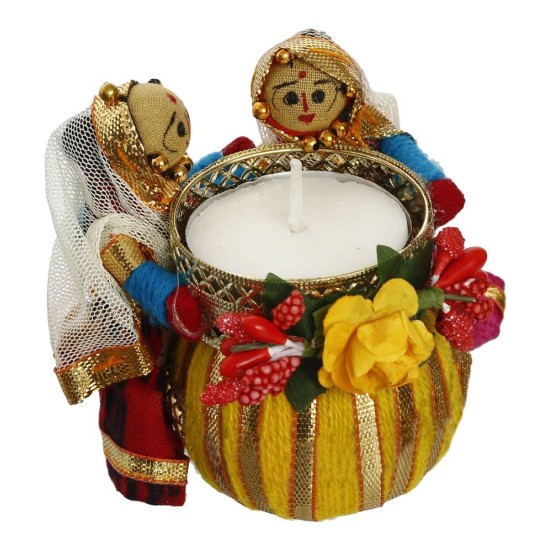 eCraftIndia Multicolor Designer Tea Light Holder