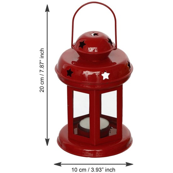 eCraftIndia Multicolour Table Top Iron Tea Light Holder - Pack of 4