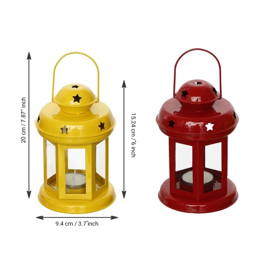 eCraftIndia Set of 2 Handcrafted Tea Light Holder Lanterns eCraftIndia Set of 2 Handcrafted Tea Light Holder Lanterns