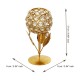eCraftIndia White & Gold-Toned Leaf Shape Crystal Tea Light Holder