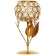 eCraftIndia White & Gold-Toned Leaf Shape Crystal Tea Light Holder
