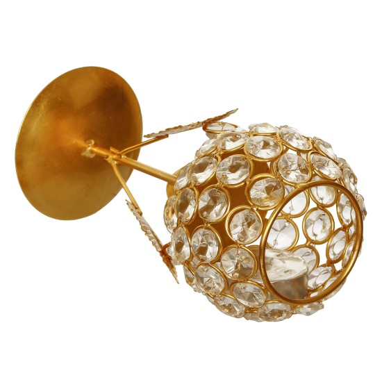 eCraftIndia White & Gold-Toned Leaf Shape Crystal Tea Light Holder eCraftIndia White & Gold-Toned Leaf Shape Crystal Tea Light Holder