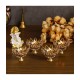 eCraftIndia White Table Top Crystal Tea Light Holder - Pack of 4