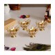 eCraftIndia White Table Top Crystal Tea Light Holder - Pack of 4