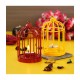 eCraftIndia Yellow Table Top Iron Tea Light Holder - Pack of 2