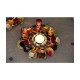 thrifkart Multicolour Floor Wood Tea Light Holder - Pack of 1