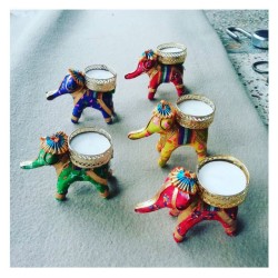 thriftkart Floor Brass Tea Light Holder - Pack of 4