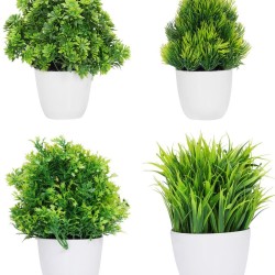 HOMETALES - Green Wild Artificial Bonsai ( Pack of 4 )