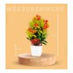 HOMETALES - Multicolor Evergreen Artificial Flowers With Pot ( Pack of 3 )